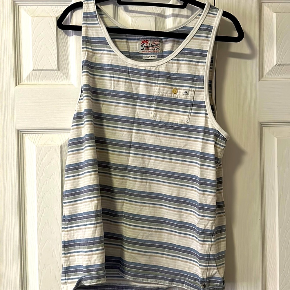 Men’s medium striped tank with breast pocket